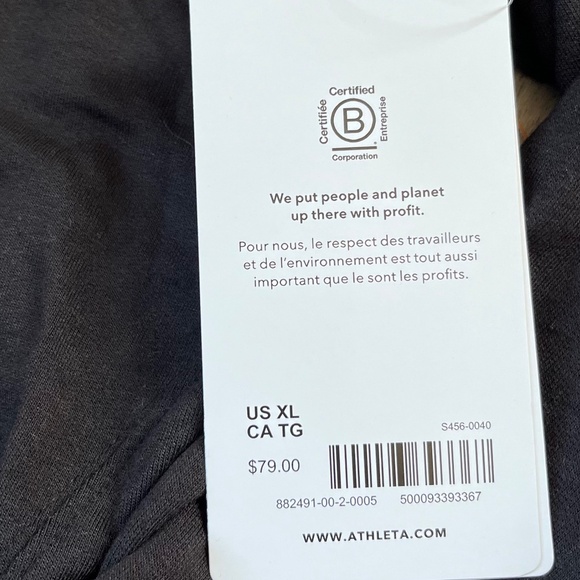 NWT Athleta Studio Barre Sweatshirt black xl - Picture 3 of 8